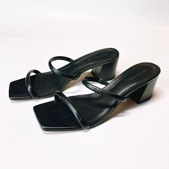 Everlane The Double Strap Heel Leather Sandal Slides Square Toe Size 9 New - Picture 9 of 16